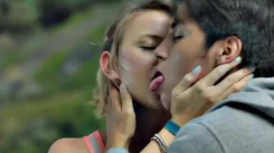 passionate couple kisses