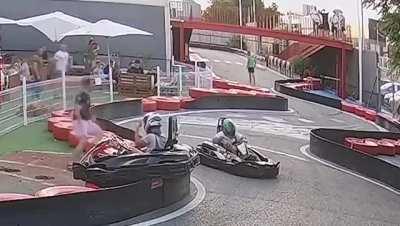 Mazepin karting his GF