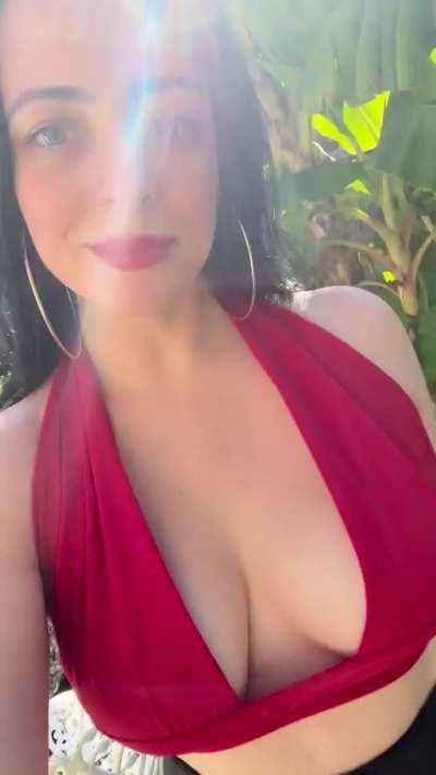 They bounce like crazy in this halter top!