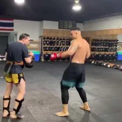 Brandon Brooks is doing Muay Thai now. I didn’t know how fit Brandon Brooks is. Looks like he plays TE or DE