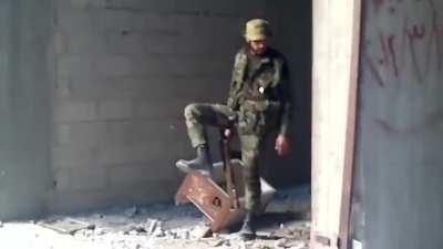 (Damascus, Syria. April 2013) Syrian people executed and thrown into a pit.