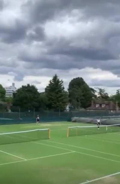 Intense practice session before their semifinal clash.