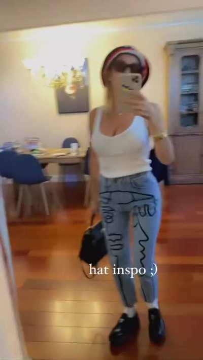 Cleavage in tank top