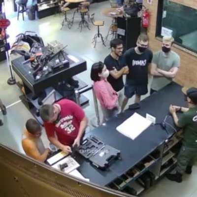 Good friends always help out when testing a gun.