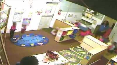 Daycare worker abuses kid for defending himself against another kid stealing from him