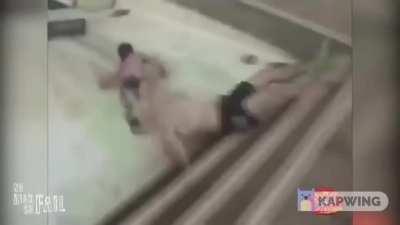 Going down a waterslide with no water