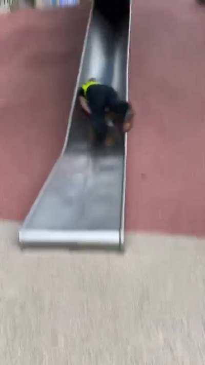 WCGW when adults use a slide that is made for children 