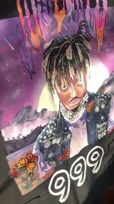 My custom Juice WRLD vest, 100% handpainted, received it on juice’s birthday by complete coincidence. Forever my favorite piece in my wardrobe. Miss you every fucking day Juice 🕊🕊🕊