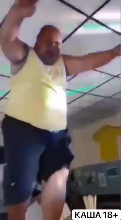 Trying to dance on the countertop when your a little too heavy