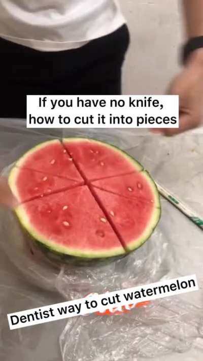 Cut watermelon without knife!
