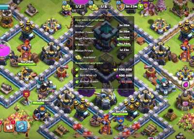 My RC is racing against Archer Tower to see who gets upgraded first by 0.1 secs