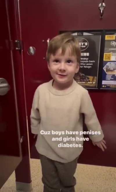 Why do girls sit down when they go to the toilet?