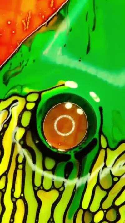 Real visuals on microscope slides by playing with ferromagnetic fluids,light and vibration