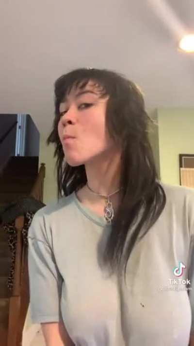 (Deleted Tiktok) the first time her piercings were visible