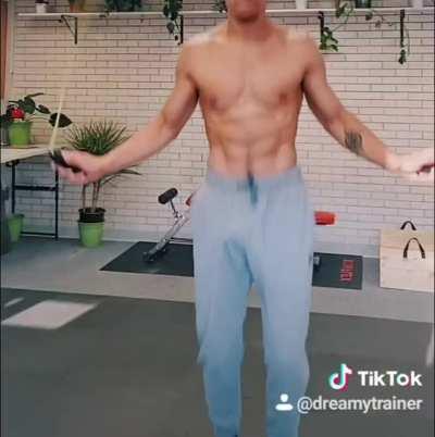[M] Jumping Rope in Gray Sweatpants 😈