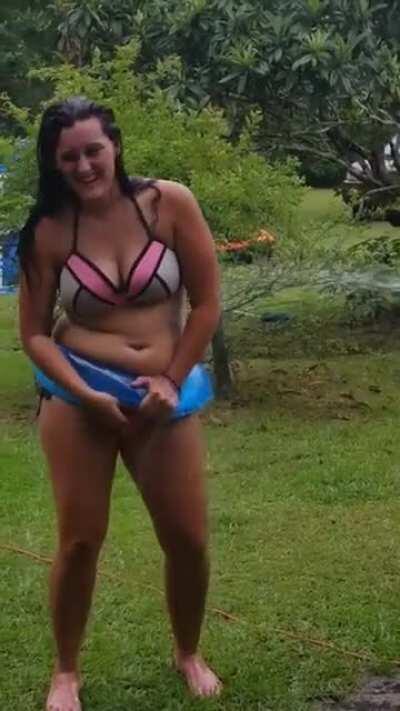 Got stuck in a pool float