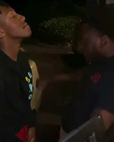 Bruce outside Lucki & Yachty’s Studio session trying to convince security he know them