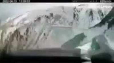 straight off snowy hill