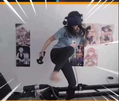 Janet/xChocoBars playing VR boxing - Aug 2019