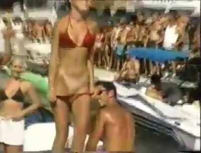 She seems happy for someone who just got pantsed