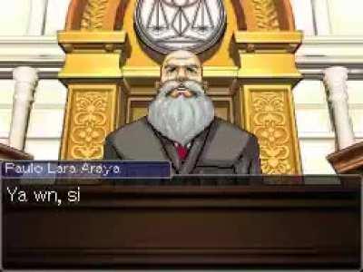 Hay un bot de twitter que convierte los threads en juicios del Ace Attorney y no me pude resistir a usarlo en una pelea sobre Boric