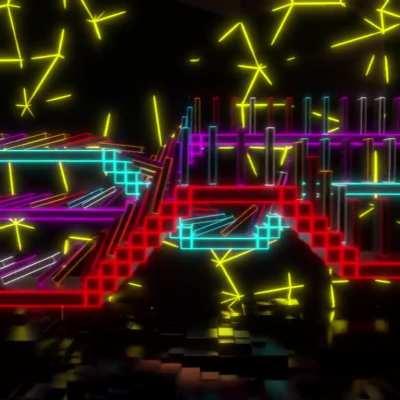 Dominoes, marbles, and a touch of neon