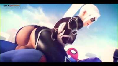 Black Cat rides Spider-Man (bayern3D)