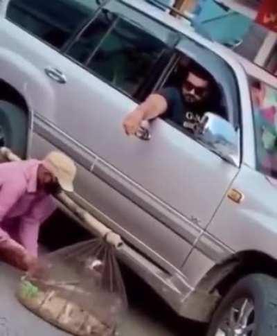 Monster grabs birds out of midair and puts them in cages