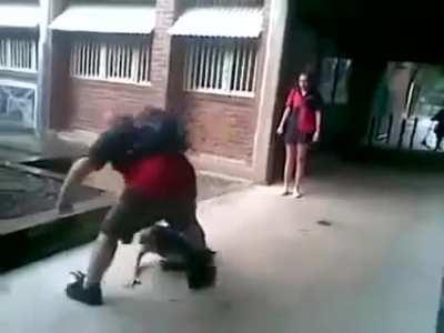 Bully messes with the wrong kid and gets power slammed