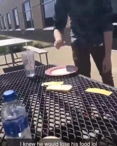 Trying to have lunch outside when it's a little windy out.