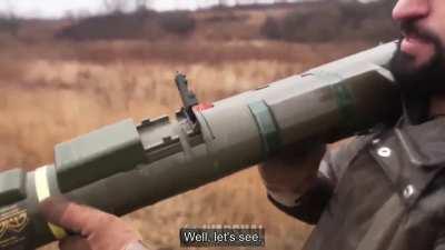 A Russian military propagandist attempted to operate a captured AFU/NATO Rocket launcher and as a result, he was blasted right in the face (English subs)