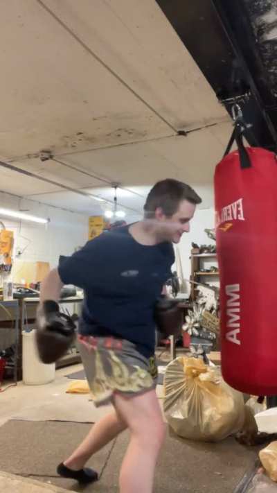 10th round…3 minute intervals of freestyle (boxing) on the bag. 