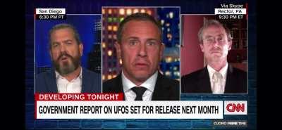 CNN's Chris Cuomo talks to Sean Cahil, retired US Navy Chief Master-at-Arms, and Christopher Mellon, former Deputy Assistant Secretary of Defense for Intelligence, about the forthcoming government report on UFO sightings.