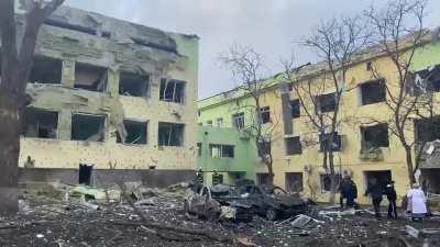 Putin's bastards bombed the Ukrainian city of Mariupol today, maternity hospital