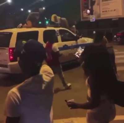 Twerking on a cop car 💀