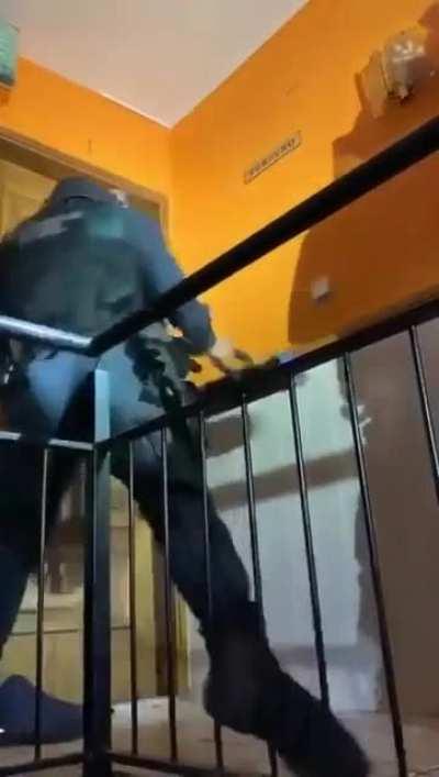 Steel reinforced door > Battering ram