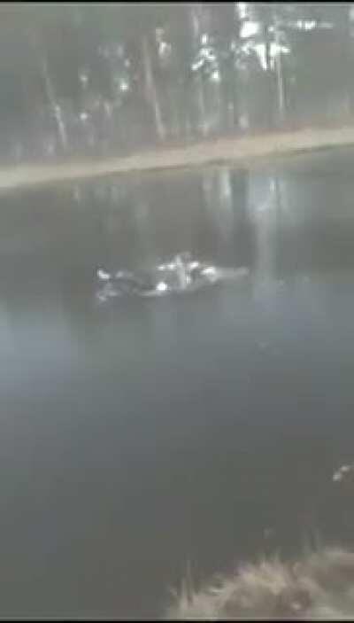 Golfing on a frozen lake
