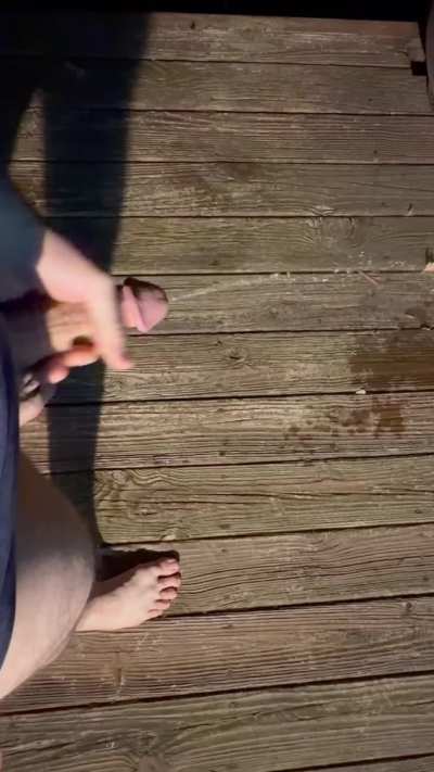 While playing I had to piss real bad. Went outside and just kept playing as I covered the patio