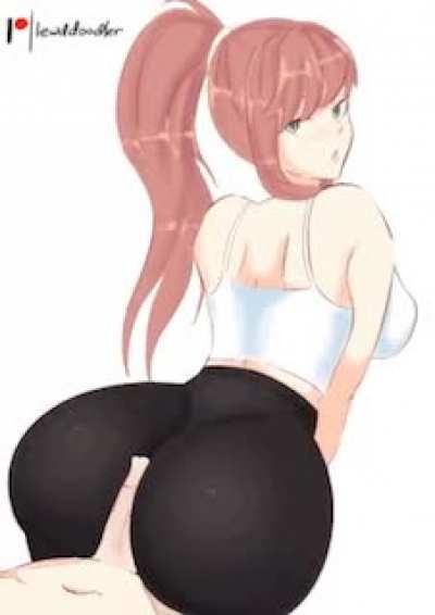 monika doing a buttjob creator is (lewddoodler)