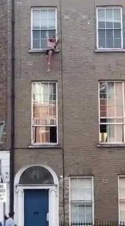 Climbing out a window!!