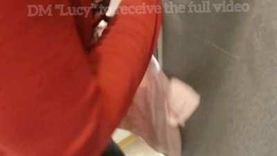 CAUGHT in public! ( A girl was spying on us) We made her watch LOOOOL. See the full video on [OF]