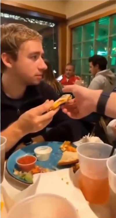 Her face when she realized she was the third wheel