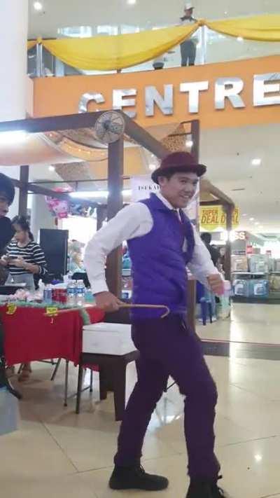 Hehe. Funny purple guy.