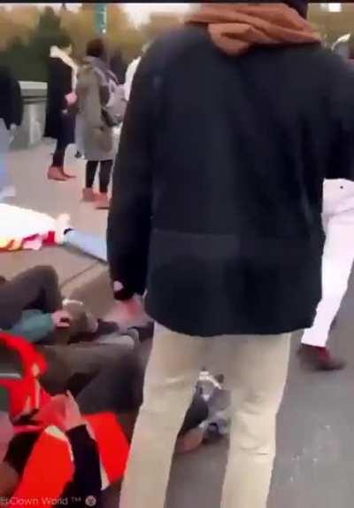 Protestors dragged off the street