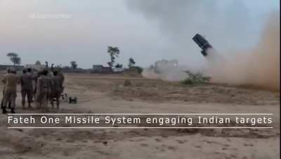 Pakistan's military released video on Saturday that it says shows a Fateh One missile system 'engaging Indian targets'. - AP