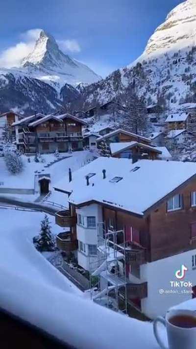 Typical morning in Switzerland