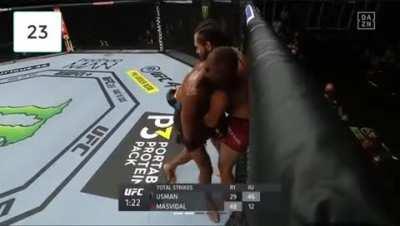 UFC 251: All of Usman's foot stomps in 1 minute