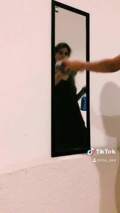 Some girl I follow broke her mirror between takes lol