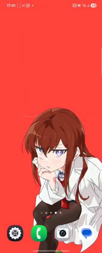 I made a phone live wallpaper of Kurisu on Wallpaper Engine (original art by ぜつよちまよ)