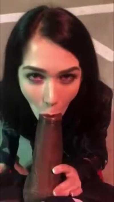 Public bbc blowjob